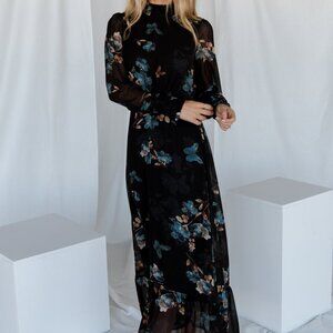 Baltic Born Luciana Maxi Dress | Black + Blue Size SS